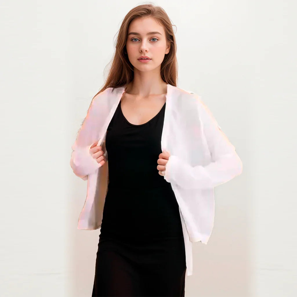 Women’s Lightweight Cardigan Blouse – Breathable Style with UV Protection for Summer and Fall