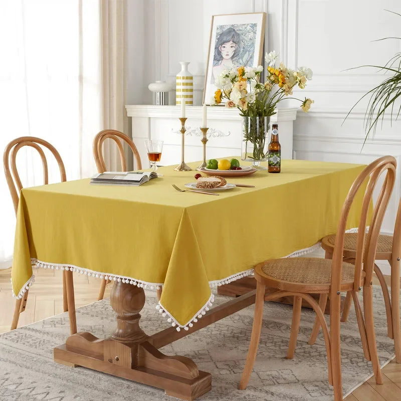 Elegant Cotton Tablecloth – Decorative Dining Cover for Everyday Charm and Special Occasions