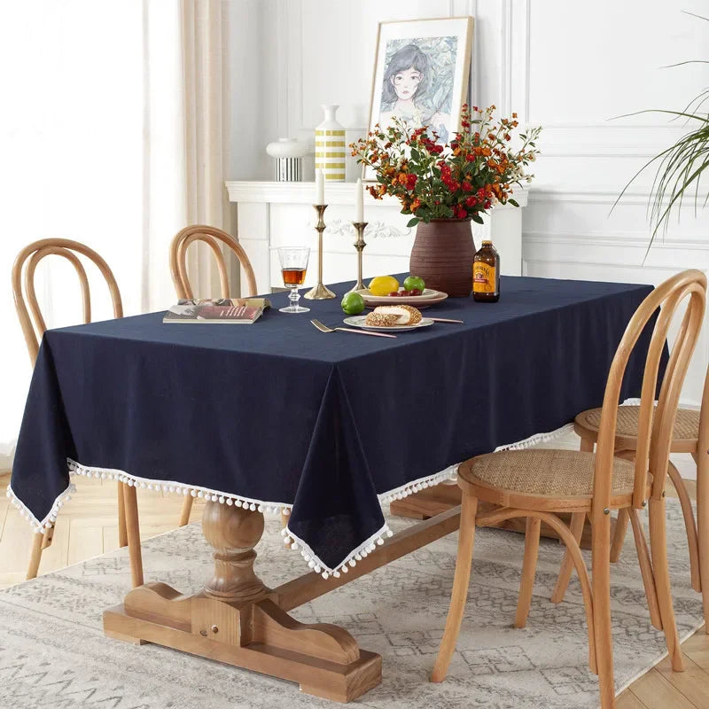 Elegant Cotton Tablecloth – Decorative Dining Cover for Everyday Charm and Special Occasions