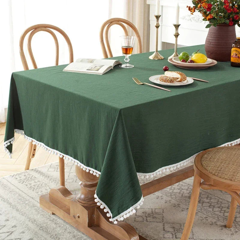 Elegant Cotton Tablecloth – Decorative Dining Cover for Everyday Charm and Special Occasions