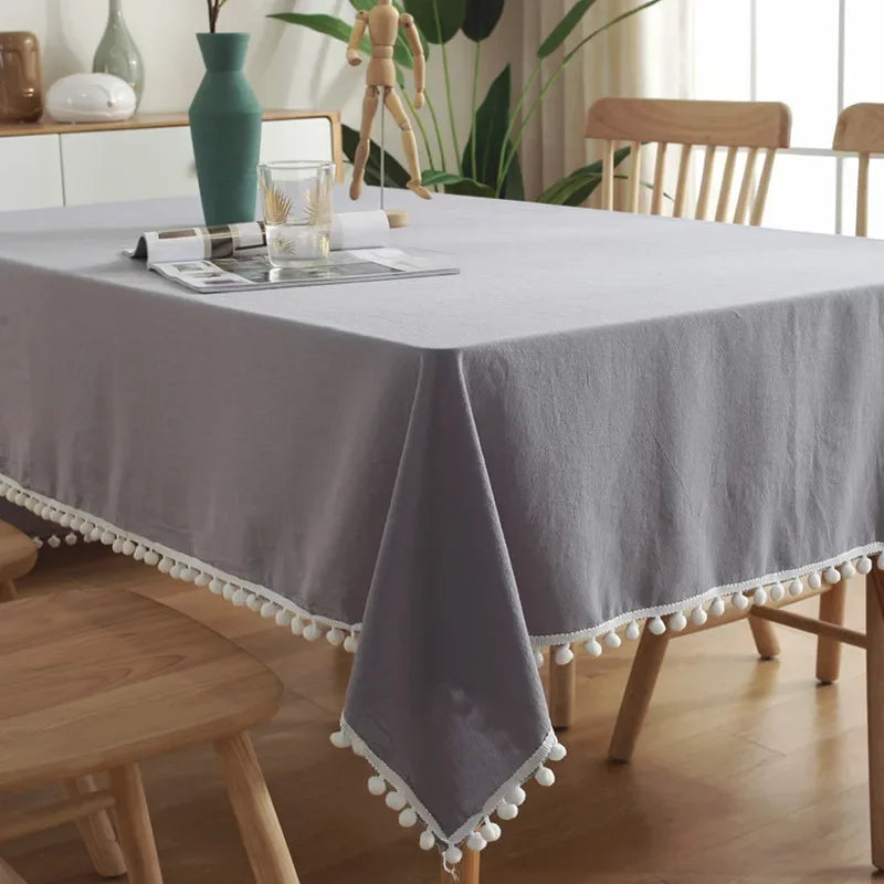 Elegant Cotton Tablecloth – Decorative Dining Cover for Everyday Charm and Special Occasions