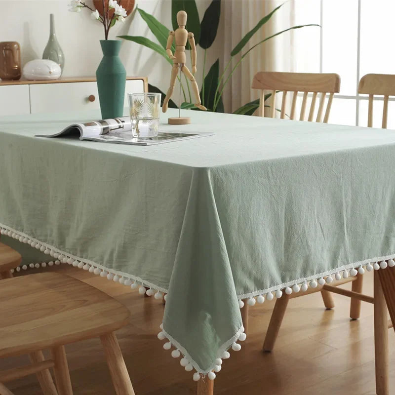 Elegant Cotton Tablecloth – Decorative Dining Cover for Everyday Charm and Special Occasions