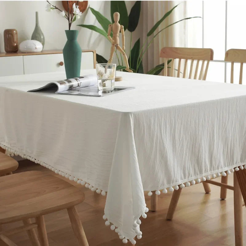 Elegant Cotton Tablecloth – Decorative Dining Cover for Everyday Charm and Special Occasions