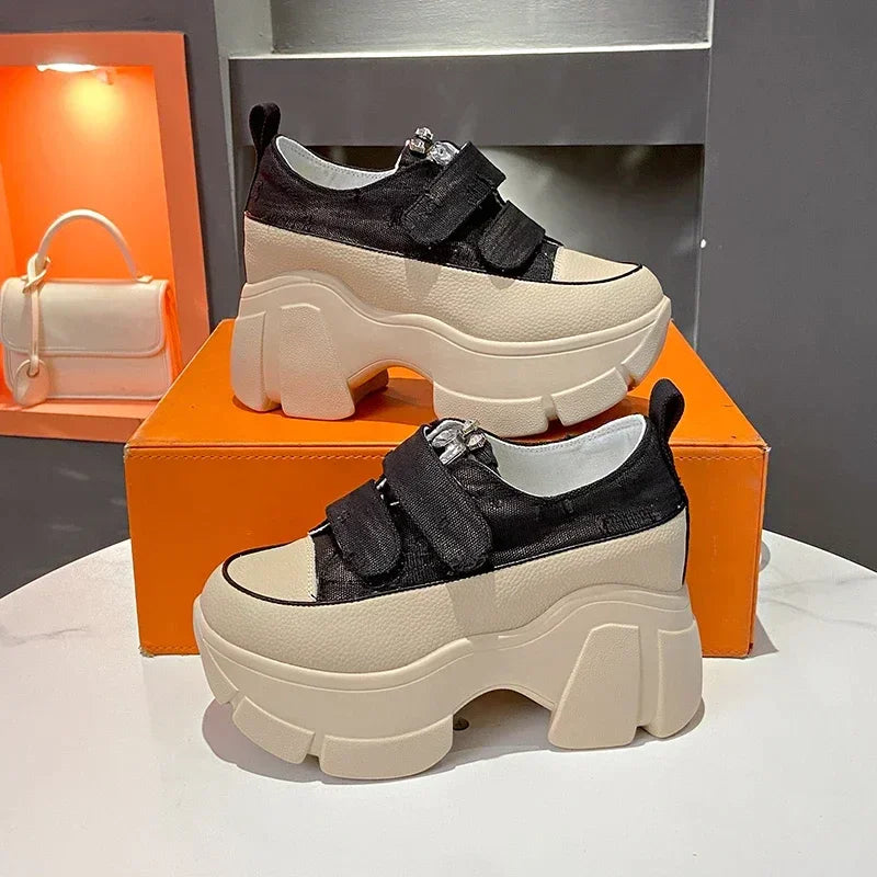 Women’s Denim Platform Sneakers – Extra 5cm Height with a Bold and Stylish Everyday Look