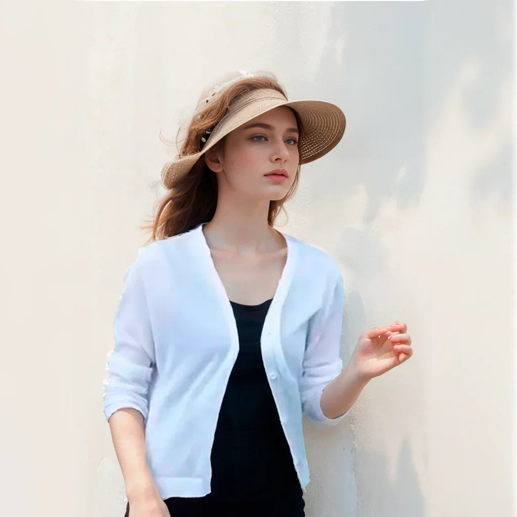 Women’s Lightweight Cardigan Blouse – Breathable Style with UV Protection for Summer and Fall