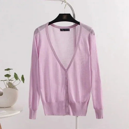 Women’s Lightweight Cardigan Blouse – Breathable Style with UV Protection for Summer and Fall