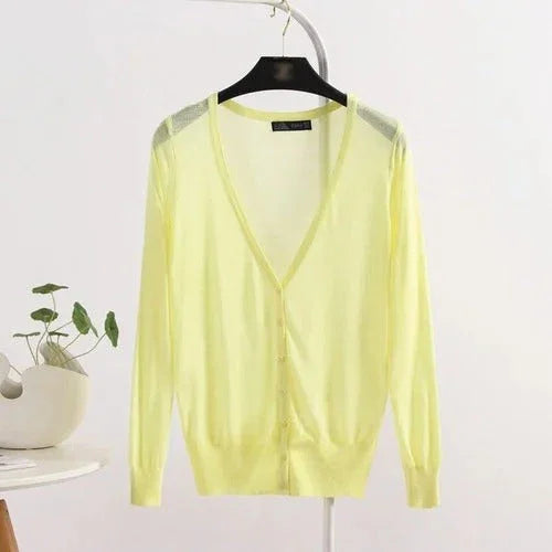 Women’s Lightweight Cardigan Blouse – Breathable Style with UV Protection for Summer and Fall