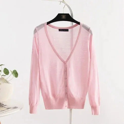 Women’s Lightweight Cardigan Blouse – Breathable Style with UV Protection for Summer and Fall